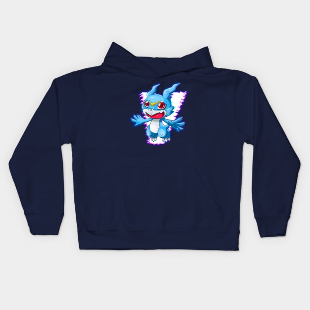 fanart veemon Kids Hoodie by DigiTeeshrit